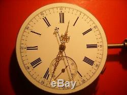 Chronograph Girard Perregaux (not Sealed) Pocket Watch Movement And Enameld Dial