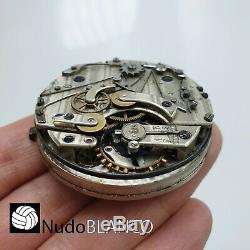Chronograph Repiater Pocket Watch Movement For Parts Or To Repair Balance Ok