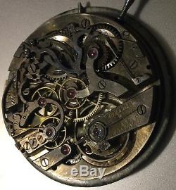 Chronograph XFine Pocket Watch movement & enamel dial 47 mm. In diameter