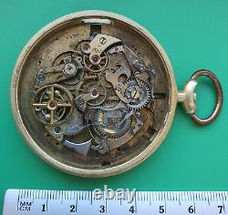 Chronograph repeater pocket watch movement for repair/restore