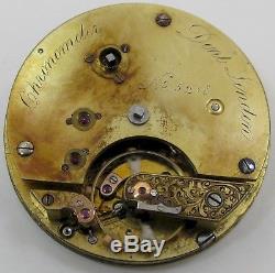 Chronometer 35218 Pocket Watch Movement Dent at London, jeweled chain fusee