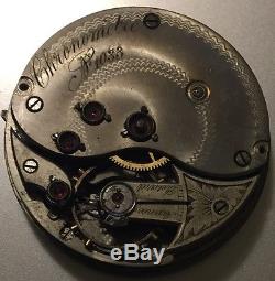 Chronometre Escapement Detent Pocket Watch Movement stem to 3 balance Ok