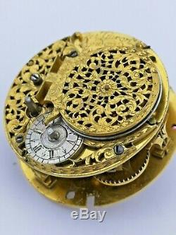 Circa 1690-1700 Garon, London Verge Fusee Pocket Watch Movement Ticking (R89)