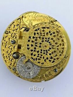 Circa 1690-1700 Garon, London Verge Fusee Pocket Watch Movement Ticking (R89)