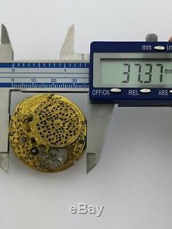 Circa 1690-1700 Garon, London Verge Fusee Pocket Watch Movement Ticking (R89)