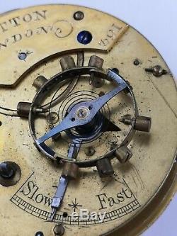 Circa 1810-20 Fusee Pocket Chronometer Watch Movement by Hatton, London (AP15)