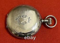 Coin Silver Hunter 16S Pocket Watch Case No Movement With Crystal & Inscription