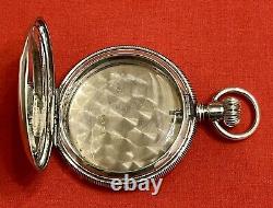 Coin Silver Hunter 16S Pocket Watch Case No Movement With Crystal & Inscription