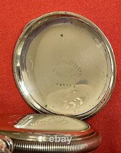 Coin Silver Hunter 16S Pocket Watch Case No Movement With Crystal & Inscription