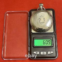 Coin Silver Hunter 16S Pocket Watch Case No Movement With Crystal & Inscription