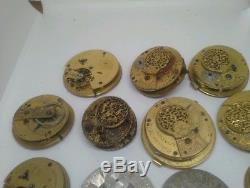 Collection Of 18th Century And Later Verge Fusee Pocket Watch Movements