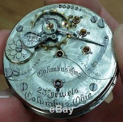 Columbus Watch Columbus King 23j Pocket Watch Movement for Parts or Restoration