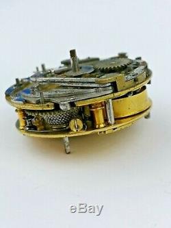 Complicated Circa 1780 Cylinder Repeater Pocket Watch Movement by Tregent (BM9)