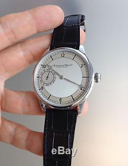 Custom IWC Schaffhausen Antique Pocket Watch Movement in 44 mm Steel Wrist Case