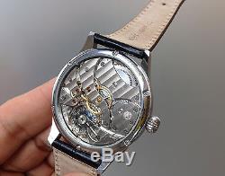 Custom IWC Schaffhausen Antique Pocket Watch Movement in 44 mm Steel Wrist Case