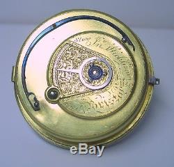 Cylinder escapement fusee Pocket watch movement 1814 diamond end stone