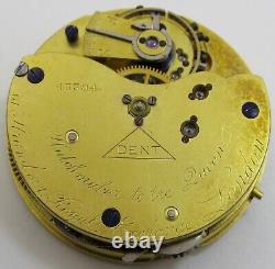 Dent Pocket Watch complication Movement for parts. Diameter 42.5 mm