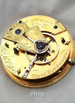 Duplex Fusee Watch Movement. Patent Repair 1800s James McCabe. London