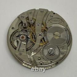 E HOWARD POCKET WATCH MOVEMENT 1911 17 Jewels 12s Does Not Run