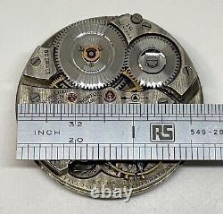 E HOWARD POCKET WATCH MOVEMENT 1912 19 Jewels 5 Positions 16s 5 Positions Runs