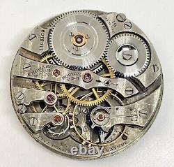 E HOWARD POCKET WATCH MOVEMENT 1912 19 Jewels 5 Positions 16s 5 Positions Runs