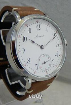 E. Howard 12s Pocket Marriage Watch Conversion 46mm SS Wrist Watch 1911 Movement