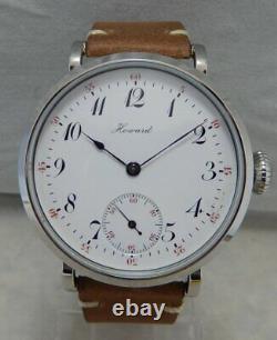 E. Howard 12s Pocket Marriage Watch Conversion 46mm SS Wrist Watch 1911 Movement