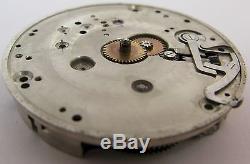 E. Howard 16s Pocket Watch Movement & Dial 19 jewels adj. For parts OF serie 5