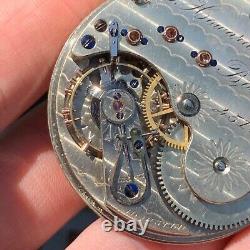 E. Howard & Co. N Size 15 Jewels Patent Dial Nickel Pocket Watch Movement Runs