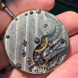 E. Howard & Co. N Size 15 Jewels Patent Dial Nickel Pocket Watch Movement Runs