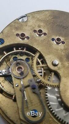 E Howard N series Pocket Watch Movement Dial Hands ticking to repair F1257