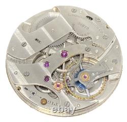 E Howard Pocket Watch Movement Series 14 1921 Size 10s 21 Jewels OF Ticks F7829