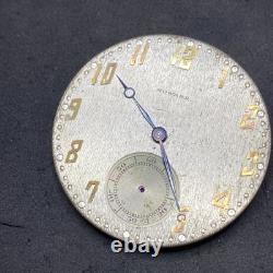 E Howard Pocket Watch Movement Series 14 1921 Size 10s 21 Jewels OF Ticks F7829