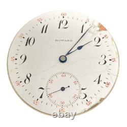 E Howard Pocket Watch Movement Series 9 Size 16s 17j 1905 Model OF Ticking F7833