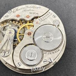 E Howard Pocket Watch Movement Series 9 Size 16s 17j 1905 Model OF Ticking F7833