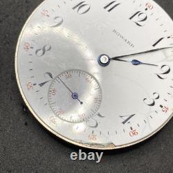 E Howard Pocket Watch Movement Series 9 Size 16s 17j 1905 Model OF Ticking F7833