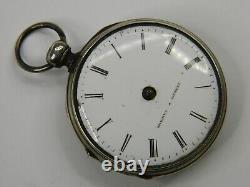 EARLY 1800s SWISS BORDIER A GENEVE VERGE FUSEE SILVER POCKET WATCH -PARTS REPAIR