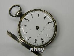 EARLY 1800s SWISS BORDIER A GENEVE VERGE FUSEE SILVER POCKET WATCH -PARTS REPAIR