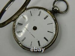 EARLY 1800s SWISS BORDIER A GENEVE VERGE FUSEE SILVER POCKET WATCH -PARTS REPAIR