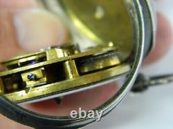 EARLY 1800s SWISS BORDIER A GENEVE VERGE FUSEE SILVER POCKET WATCH -PARTS REPAIR