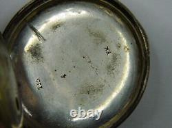 EARLY 1800s SWISS BORDIER A GENEVE VERGE FUSEE SILVER POCKET WATCH -PARTS REPAIR