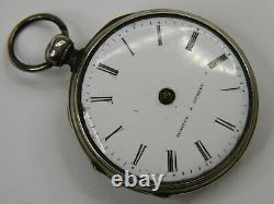 EARLY 1800s SWISS BORDIER A GENEVE VERGE FUSEE SILVER POCKET WATCH -PARTS REPAIR