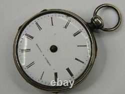 EARLY 1800s SWISS BORDIER A GENEVE VERGE FUSEE SILVER POCKET WATCH -PARTS REPAIR