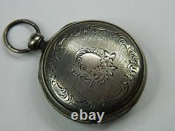 EARLY 1800s SWISS BORDIER A GENEVE VERGE FUSEE SILVER POCKET WATCH -PARTS REPAIR