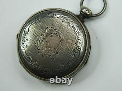 EARLY 1800s SWISS BORDIER A GENEVE VERGE FUSEE SILVER POCKET WATCH -PARTS REPAIR