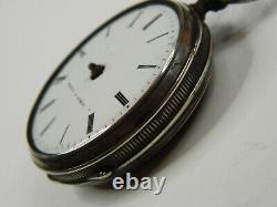 EARLY 1800s SWISS BORDIER A GENEVE VERGE FUSEE SILVER POCKET WATCH -PARTS REPAIR