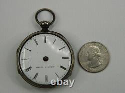 EARLY 1800s SWISS BORDIER A GENEVE VERGE FUSEE SILVER POCKET WATCH -PARTS REPAIR