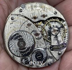 ELGIN POCKET WATCH MOVEMENT BW Raymond / 16s 19 Jewels 1919 Needs a Service