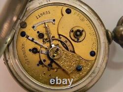 Early (#118621) 1881 Rockford Bruneau Private Label 18s Coin Silver Pocket Watch