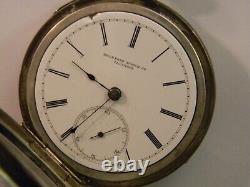 Early (#118621) 1881 Rockford Bruneau Private Label 18s Coin Silver Pocket Watch